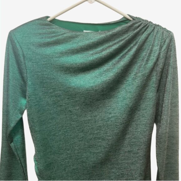 NWT Lovers + Friends Metallic Green Ruched Mini Dress M Revolve Party Sexy - Picture 6 of 15